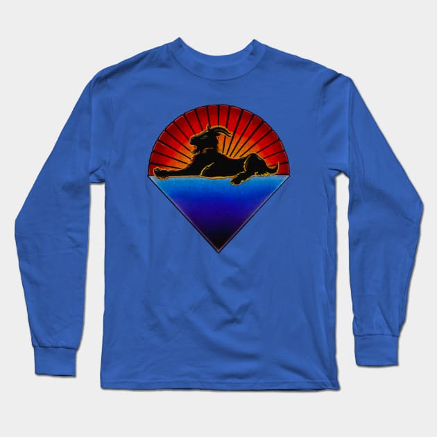 Goats Under the Stars Long Sleeve T-Shirt by Dowling Art & Design